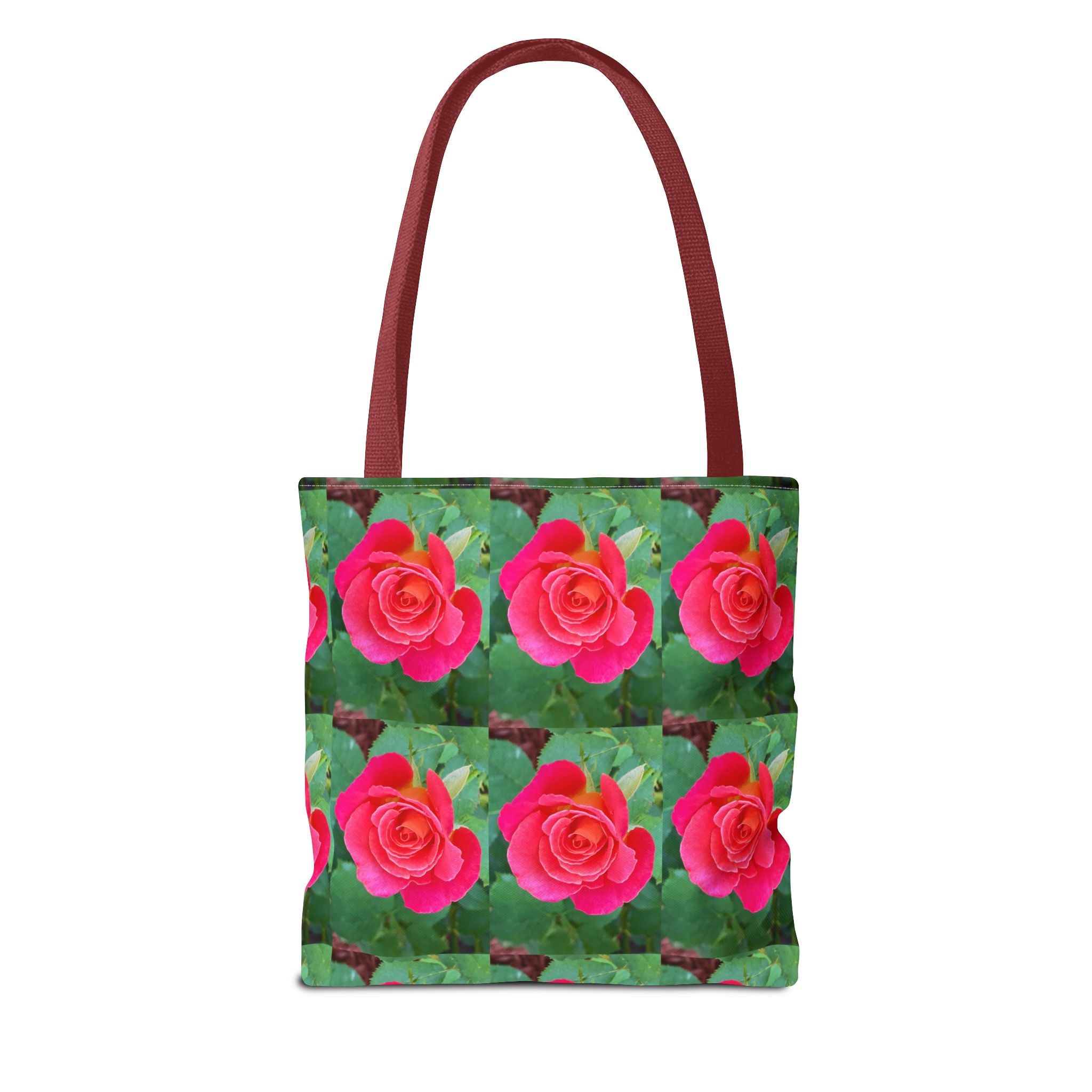 Floral Rose Pattern Tote Bag – Pink Rose All-Over Print Canvas Tote