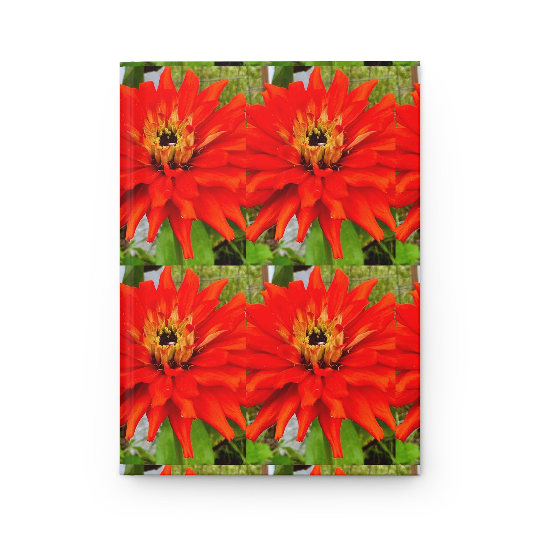 Red Dahlia Hardcover Journal — Floral Notebook for Gardeners & Nature Lovers