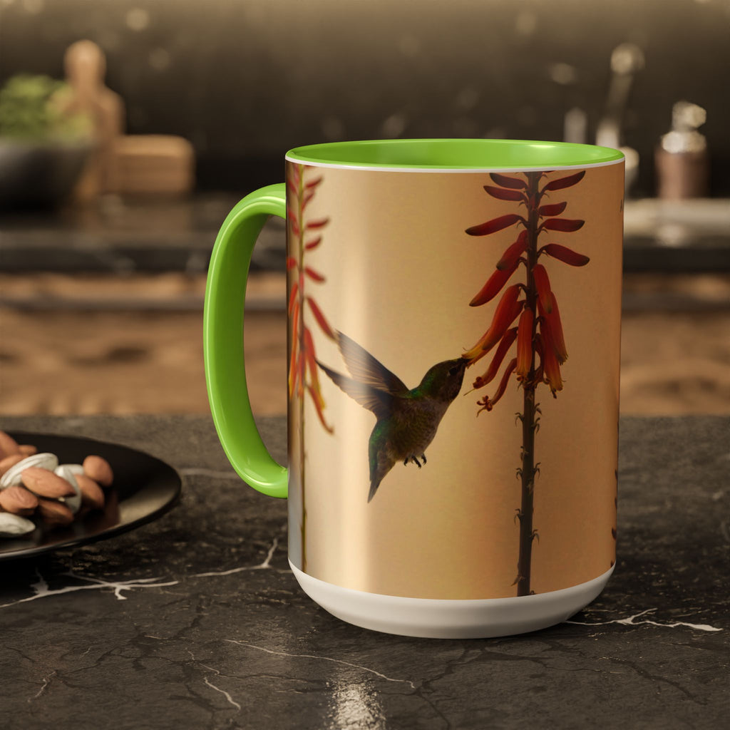 50 Years of Not Giving a Damn Mug — Vintage Floral Hummingbird Coffee Cup (11oz, 15oz)