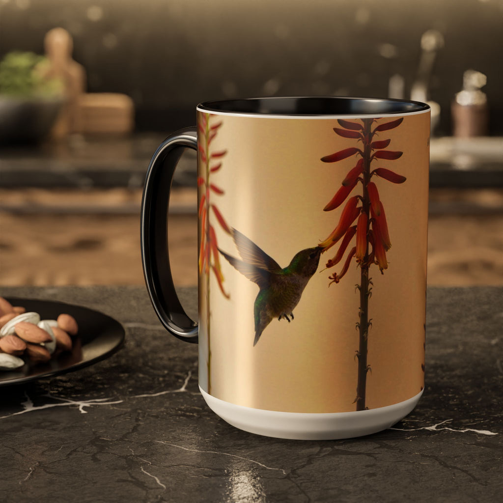 50 Years of Not Giving a Damn Mug — Vintage Floral Hummingbird Coffee Cup (11oz, 15oz)