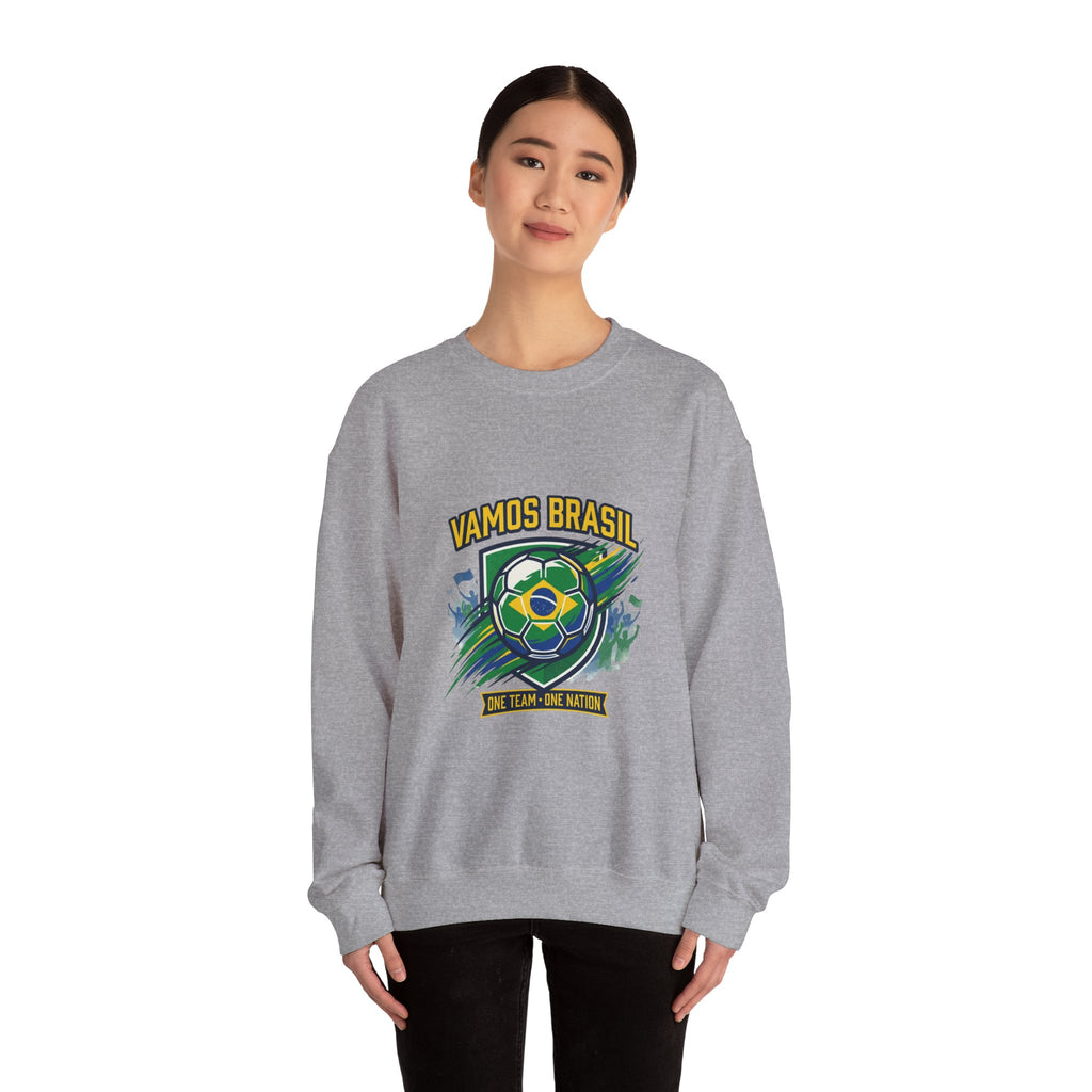 Vamos Brasil Crewneck Sweatshirt | Soccer Championship, Country Pride