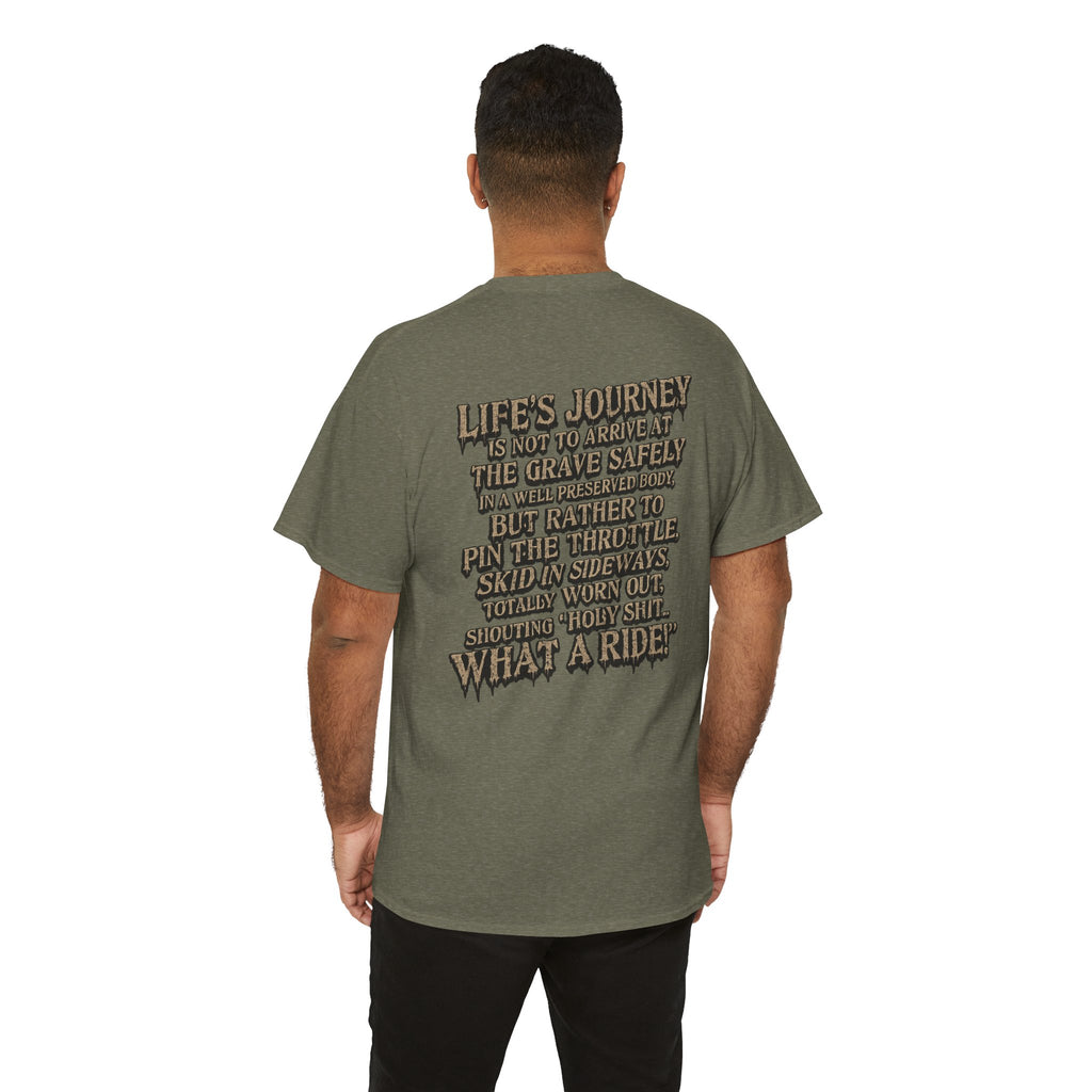 T-Shirt — "What a Ride" Motorcycle Life Journey Graphic Tee