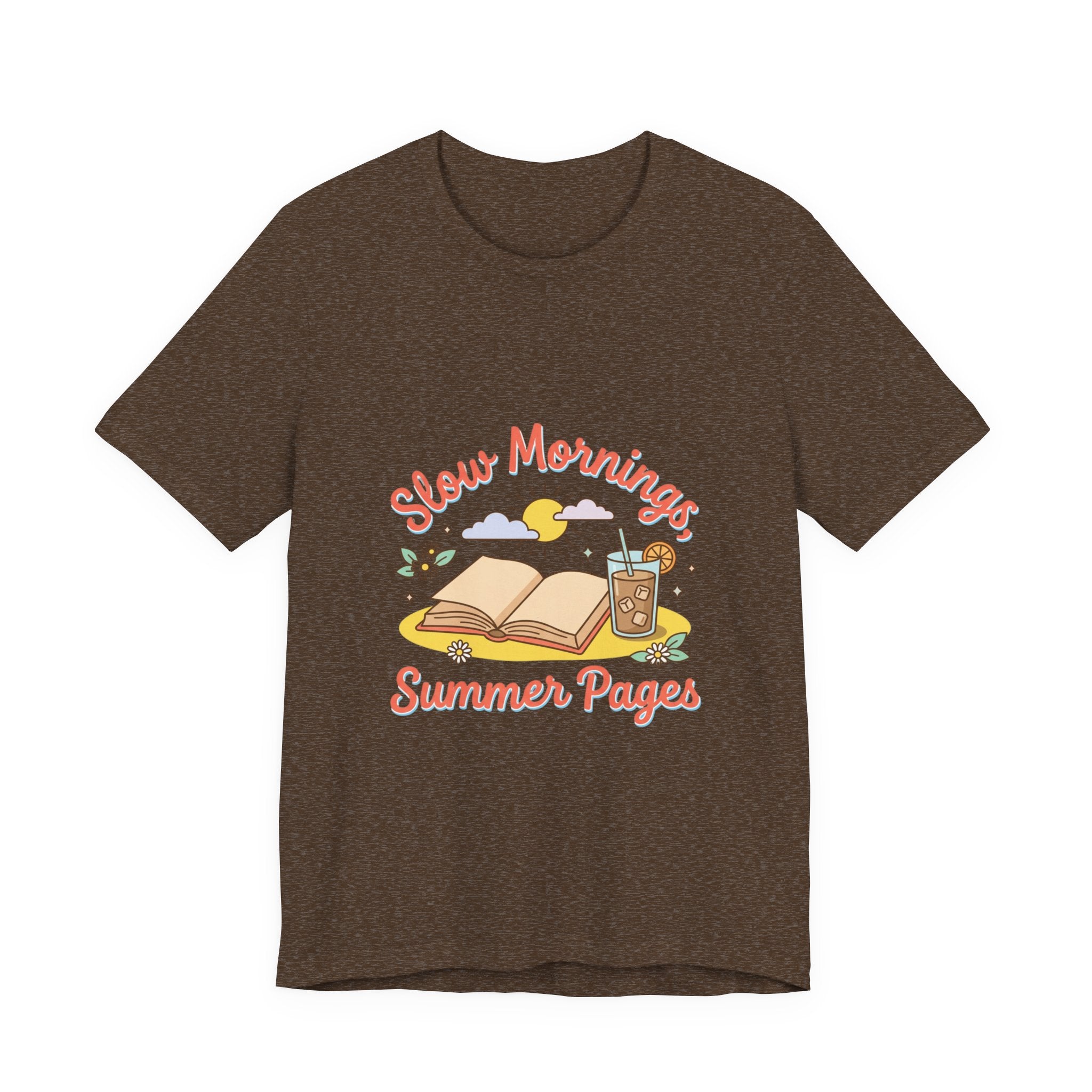 Slow Mornings Summer Pages Tee — Pastel Coastal Summer Shirt