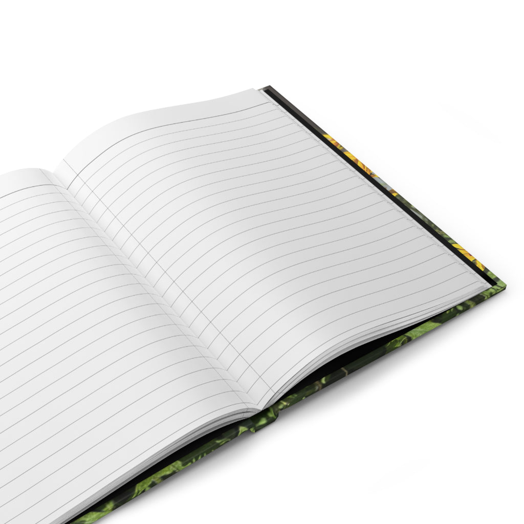 Progress Over Perfection Hardcover Journal — Floral Black-Eyed Susan Notebook for Mindful Notes