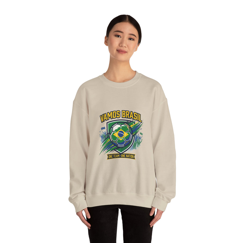 Vamos Brasil Crewneck Sweatshirt | Soccer Championship, Country Pride