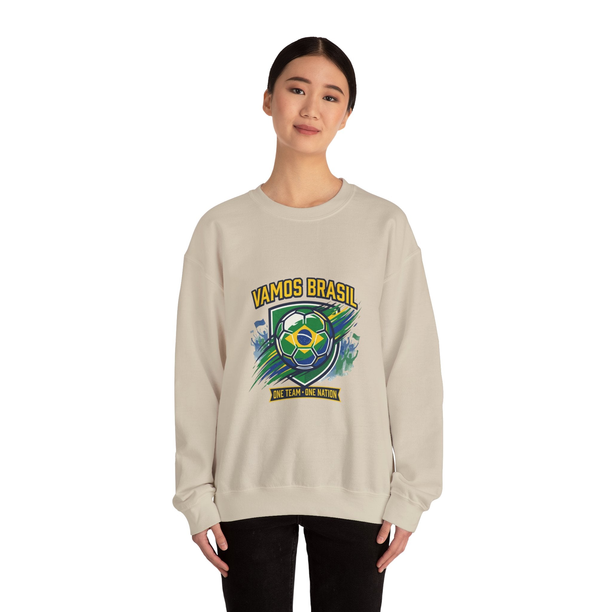 Vamos Brasil Crewneck Sweatshirt | Soccer Championship, Country Pride