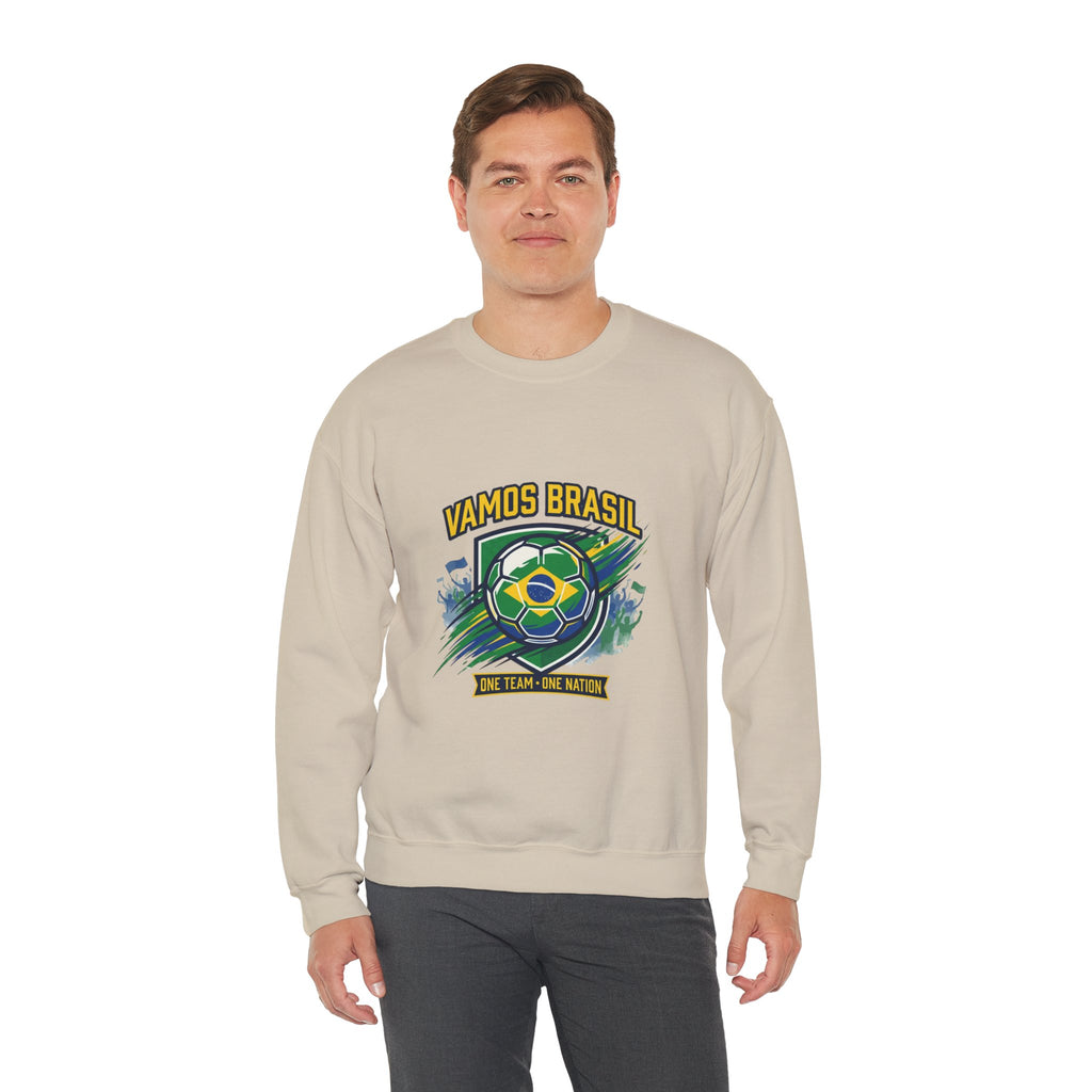 Vamos Brasil Crewneck Sweatshirt | Soccer Championship, Country Pride
