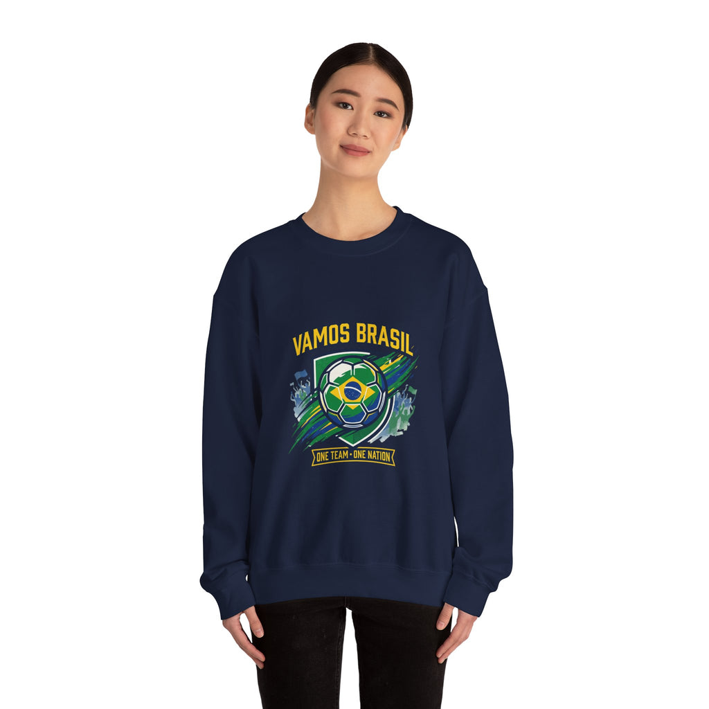 Vamos Brasil Crewneck Sweatshirt | Soccer Championship, Country Pride