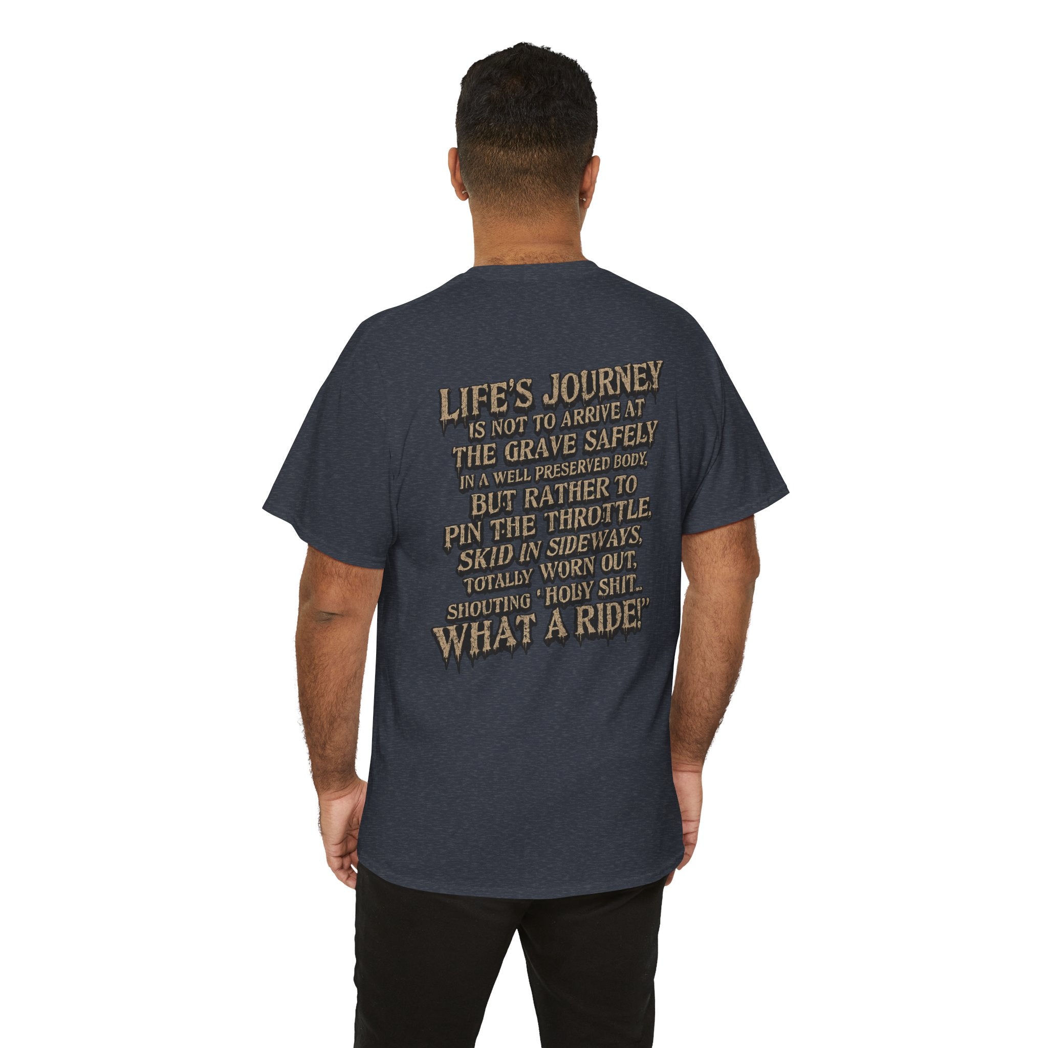 T-Shirt — "What a Ride" Motorcycle Life Journey Graphic Tee