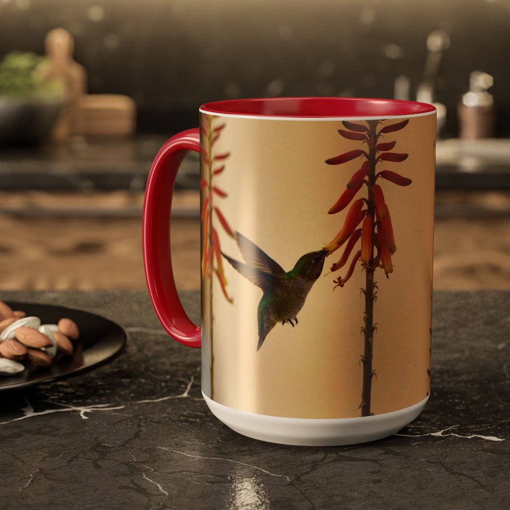 50 Years of Not Giving a Damn Mug — Vintage Floral Hummingbird Coffee Cup (11oz, 15oz)
