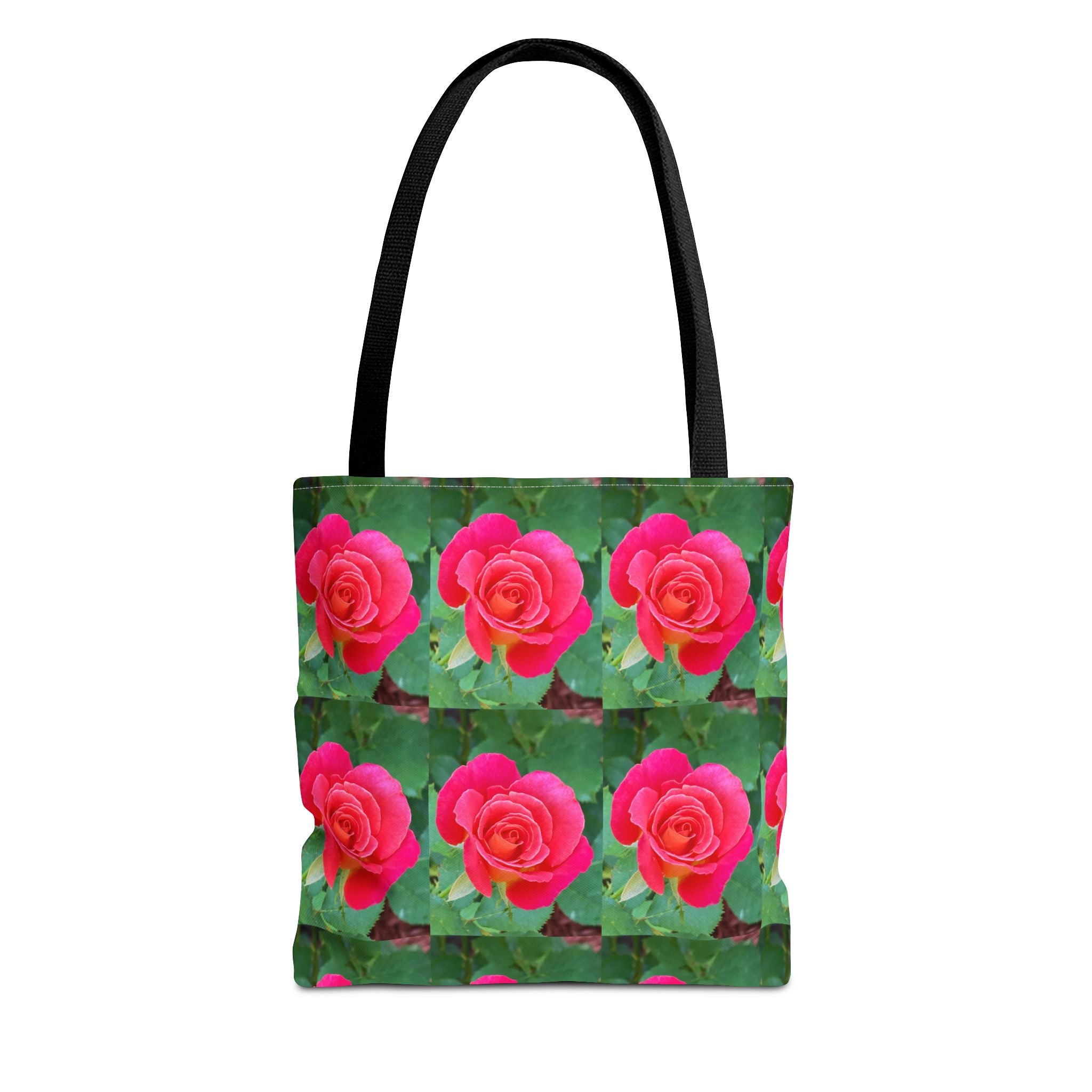 Floral Rose Pattern Tote Bag – Pink Rose All-Over Print Canvas Tote