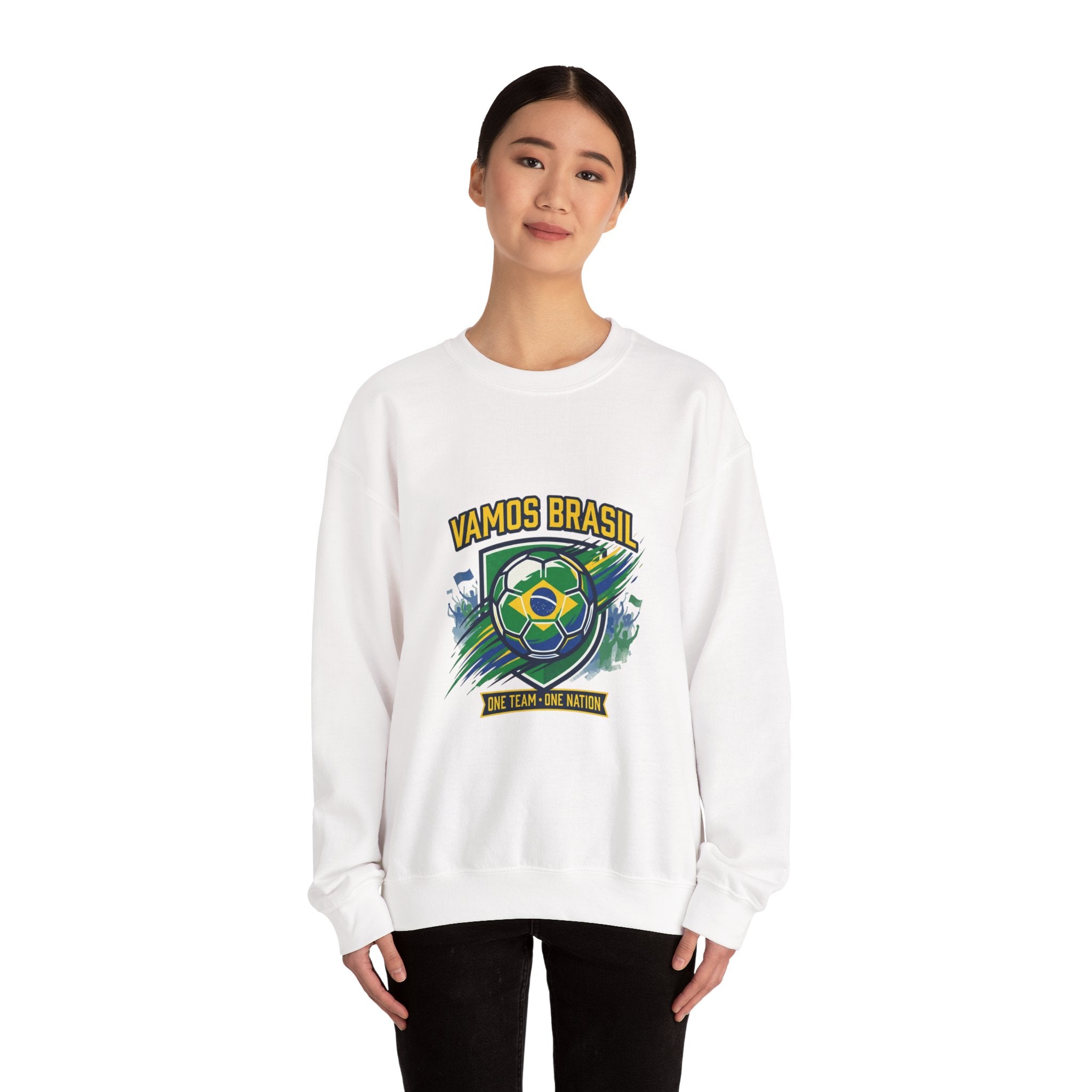 Vamos Brasil Crewneck Sweatshirt | Soccer Championship, Country Pride