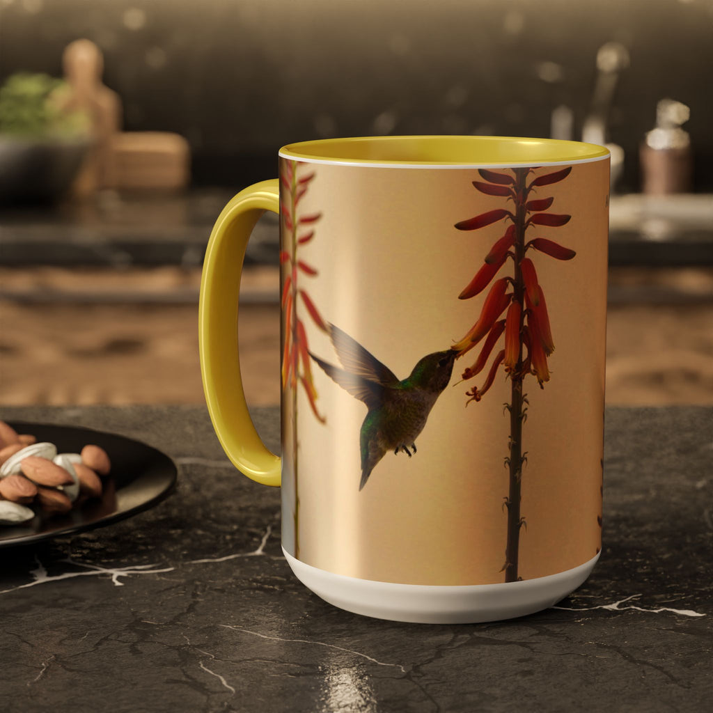 50 Years of Not Giving a Damn Mug — Vintage Floral Hummingbird Coffee Cup (11oz, 15oz)