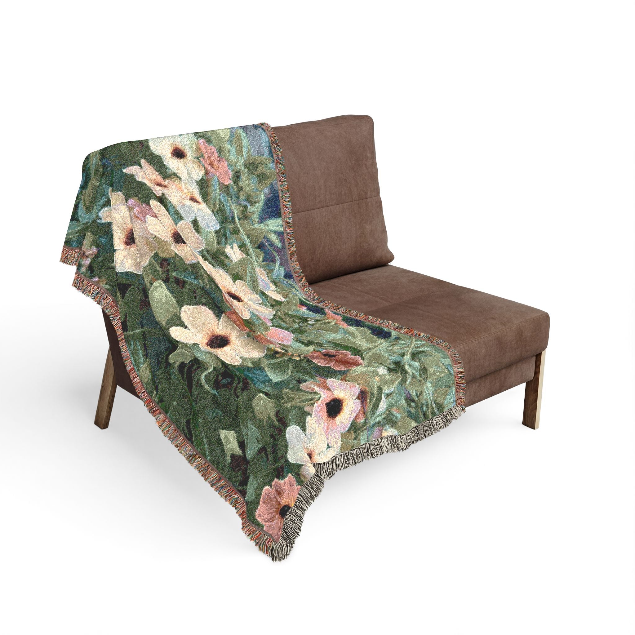 Cottagecore Daisy Woven Blanket — Vintage Floral Throw