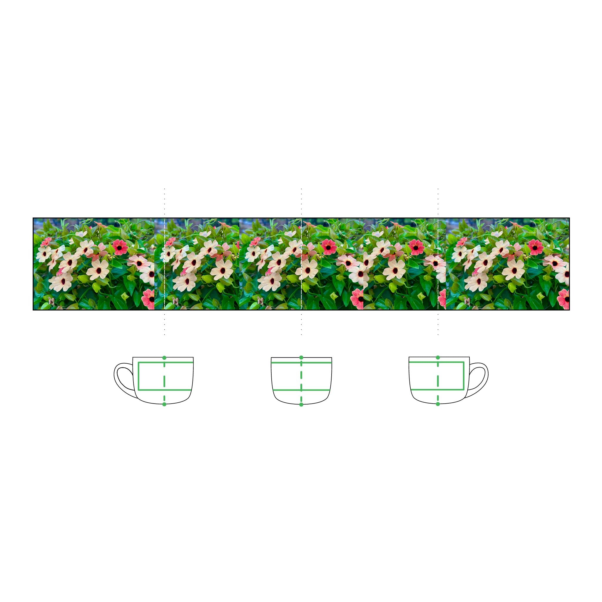 25oz Ceramic Latte Mug – Pink & White Flower Garden Wrap