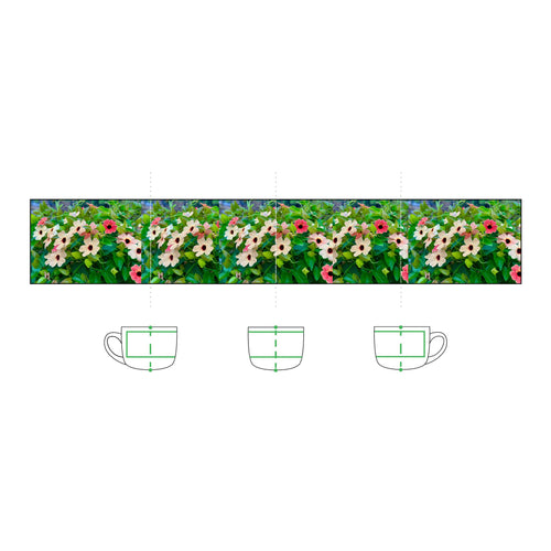 25oz Ceramic Latte Mug – Pink & White Flower Garden Wrap
