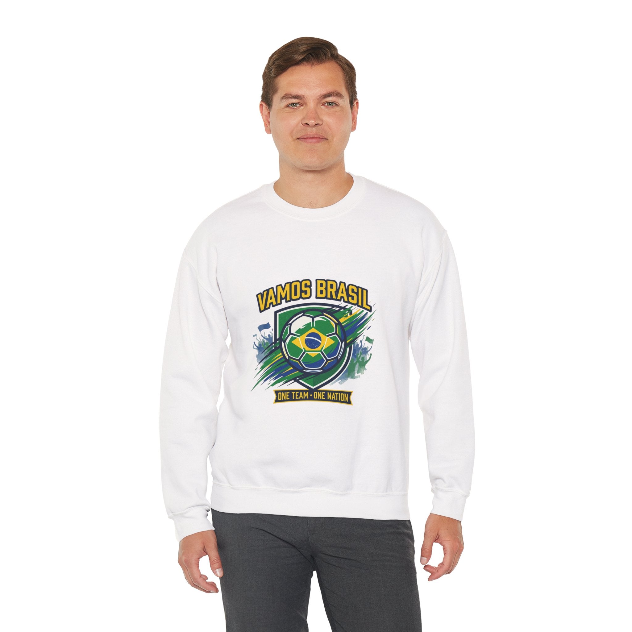 Vamos Brasil Crewneck Sweatshirt | Soccer Championship, Country Pride