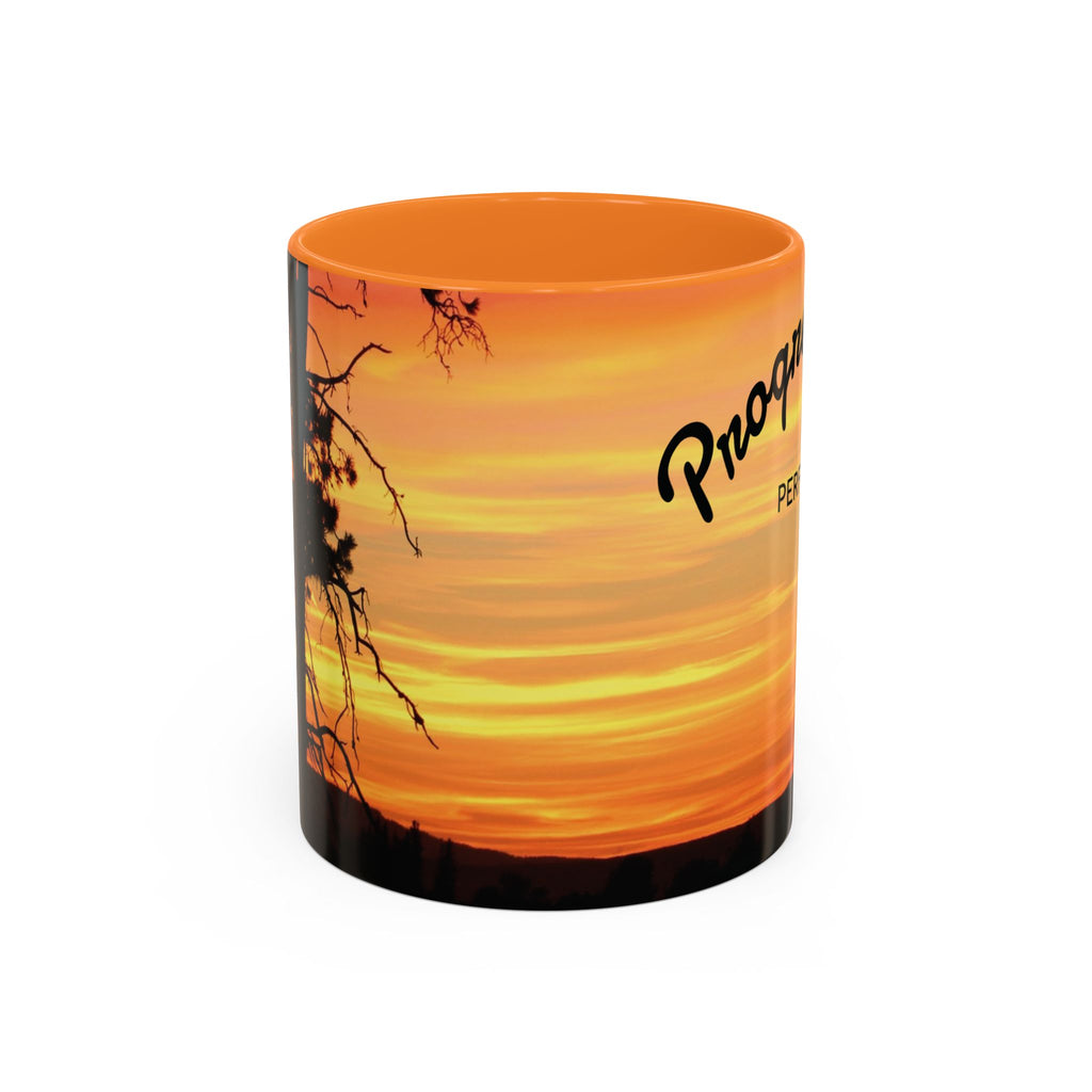 Progress Over Perfection Sunset Mug — Rural NE Oregon Motivational Coffee Cup (11oz/15oz)