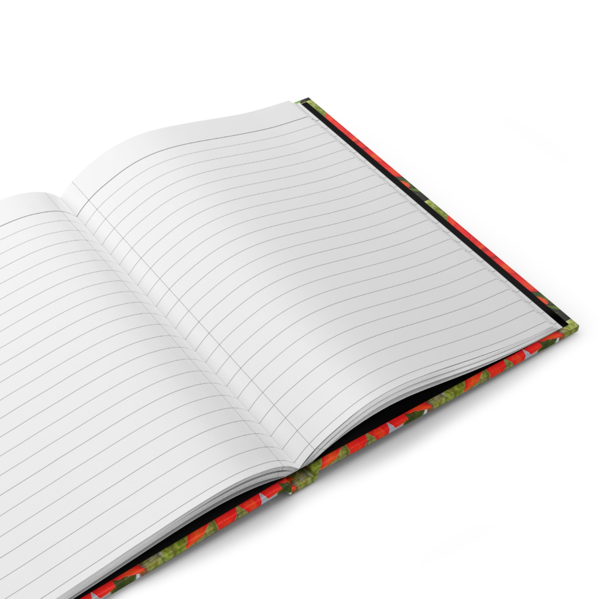 Red Dahlia Hardcover Journal — Floral Notebook for Gardeners & Nature Lovers