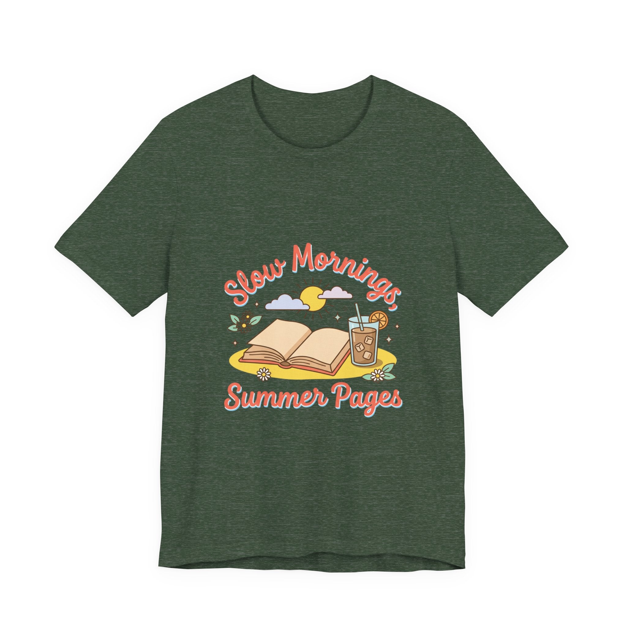 Slow Mornings Summer Pages Tee — Pastel Coastal Summer Shirt