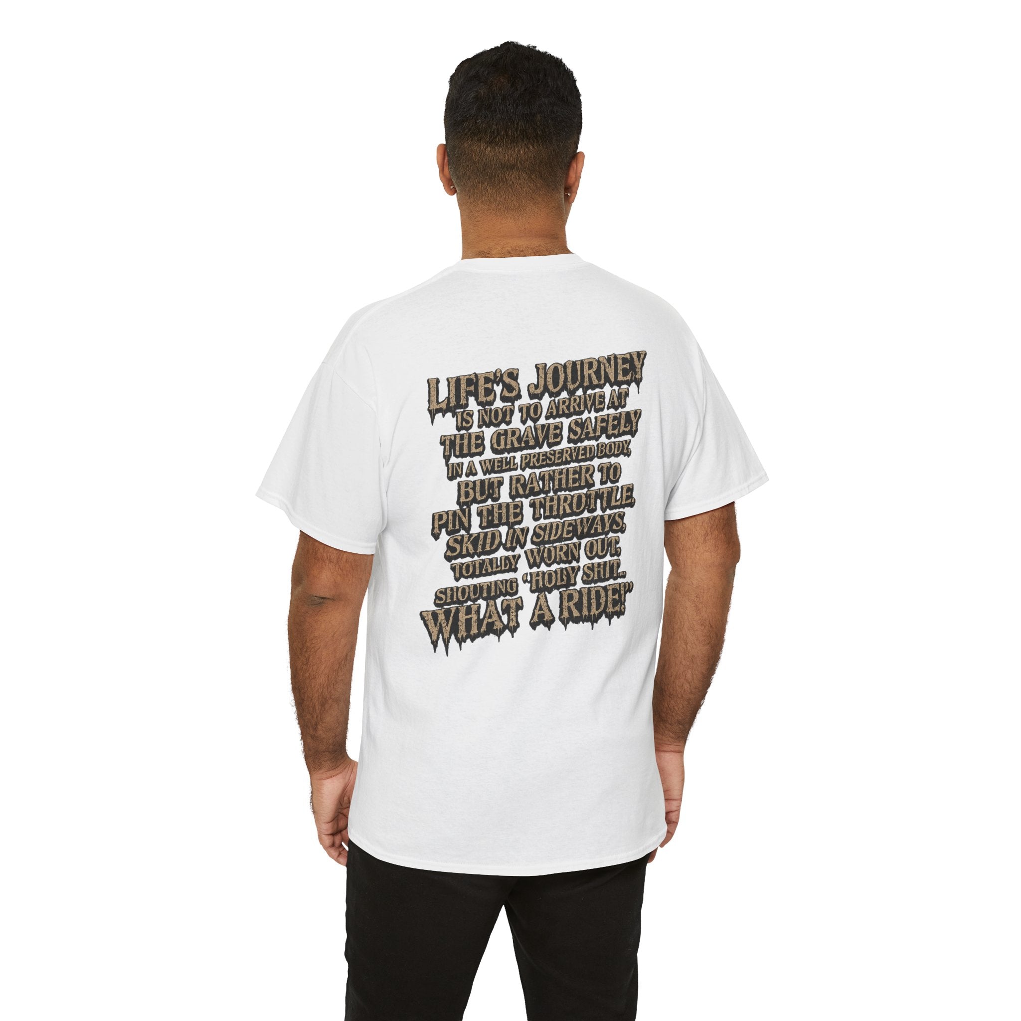 T-Shirt — "What a Ride" Motorcycle Life Journey Graphic Tee