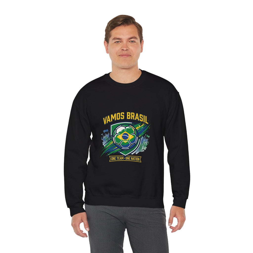 Vamos Brasil Crewneck Sweatshirt | Soccer Championship, Country Pride
