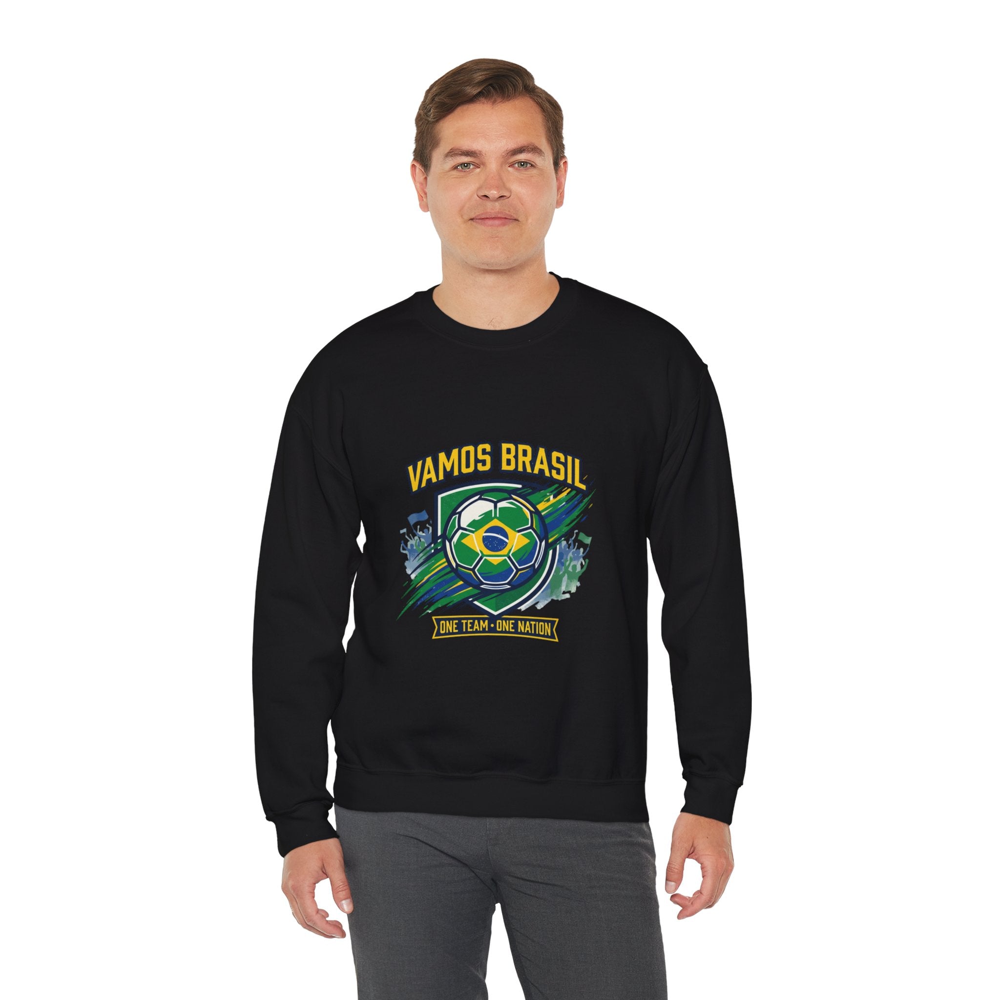 Vamos Brasil Crewneck Sweatshirt | Soccer Championship, Country Pride