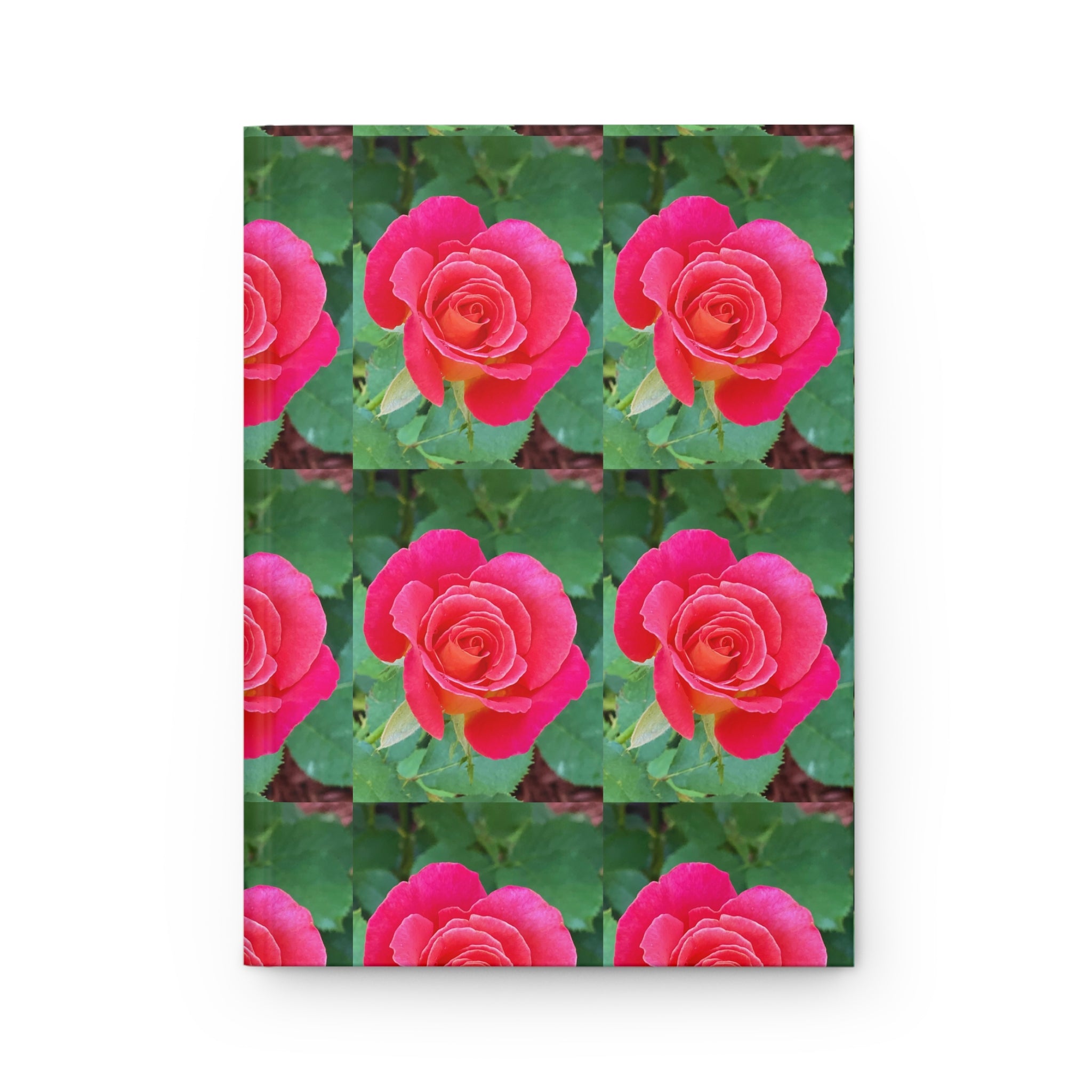 Pink Rose Pattern Hardcover Journal — Floral Notebook for Writing, Gifts & Gardeners