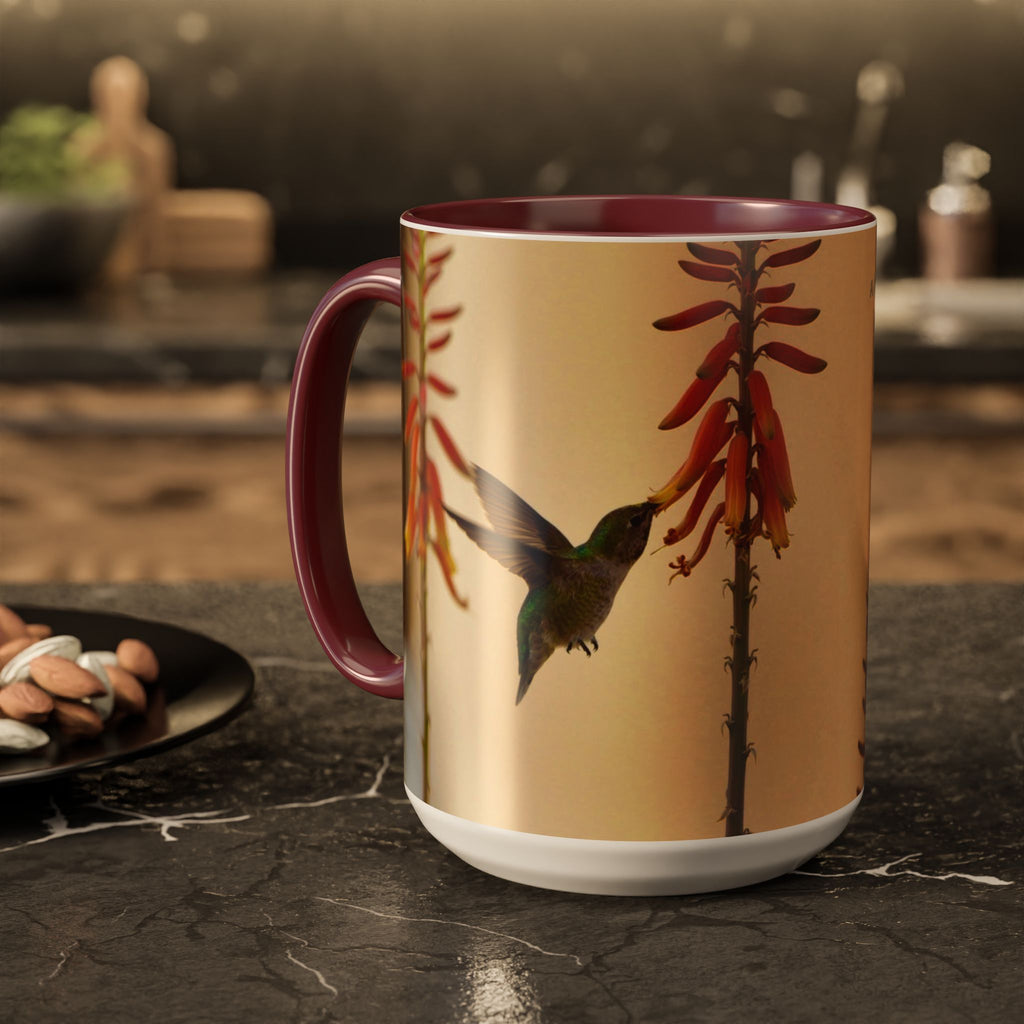 50 Years of Not Giving a Damn Mug — Vintage Floral Hummingbird Coffee Cup (11oz, 15oz)