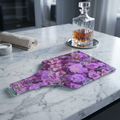 Floral Wine Bottle Cutting Board – Purple Rose Charcuterie Serving Board