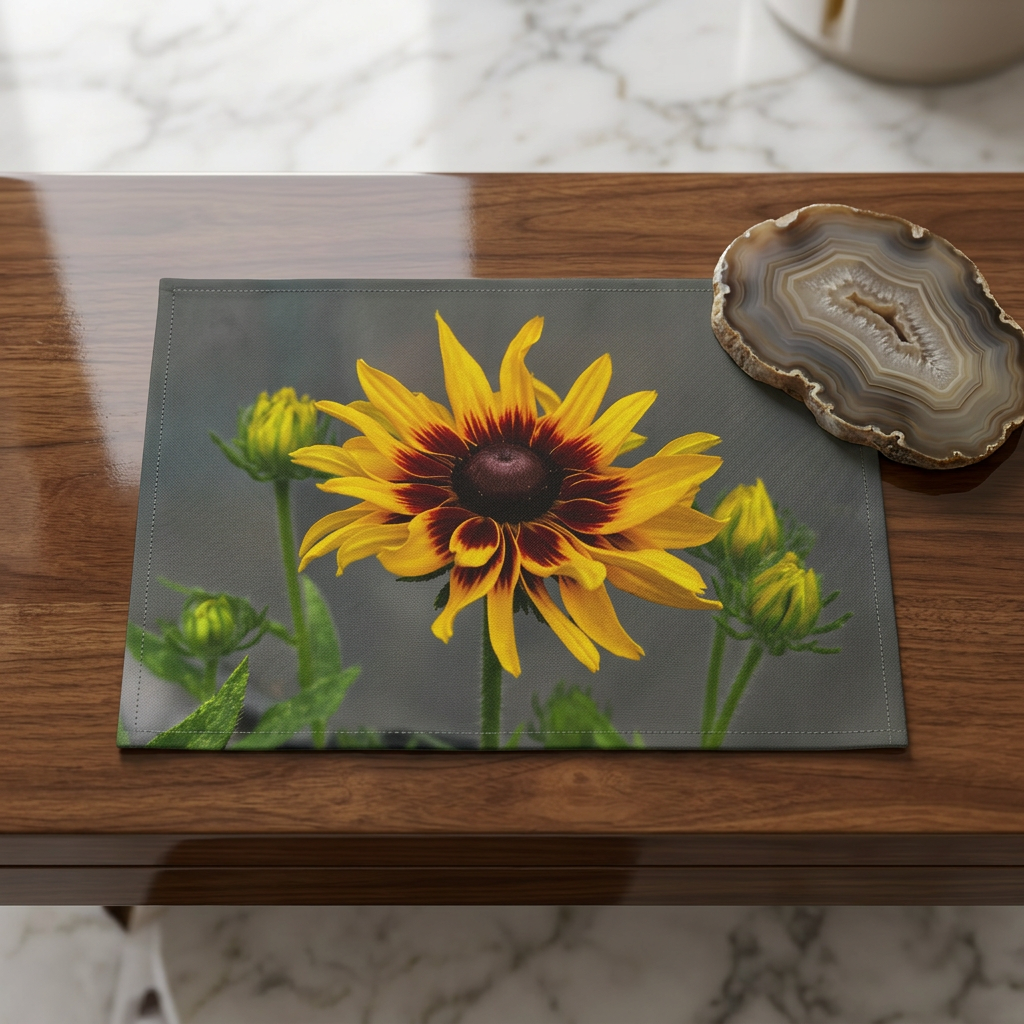 Black-Eyed Susan Outdoor Rug — Weatherproof Yellow Floral Patio Mat