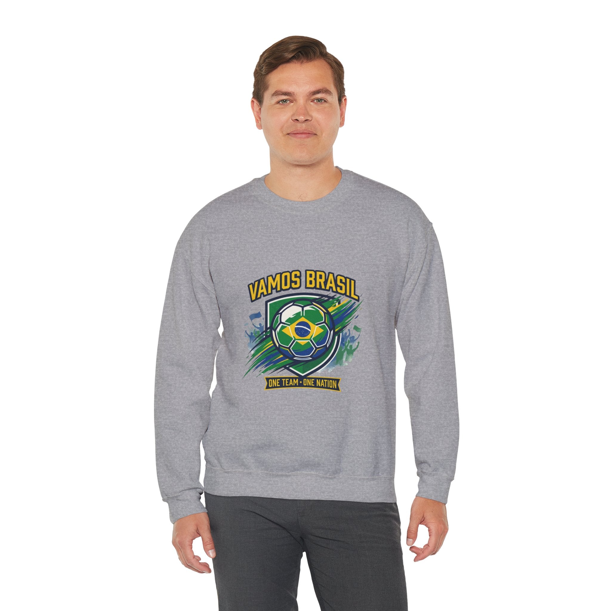 Vamos Brasil Crewneck Sweatshirt | Soccer Championship, Country Pride