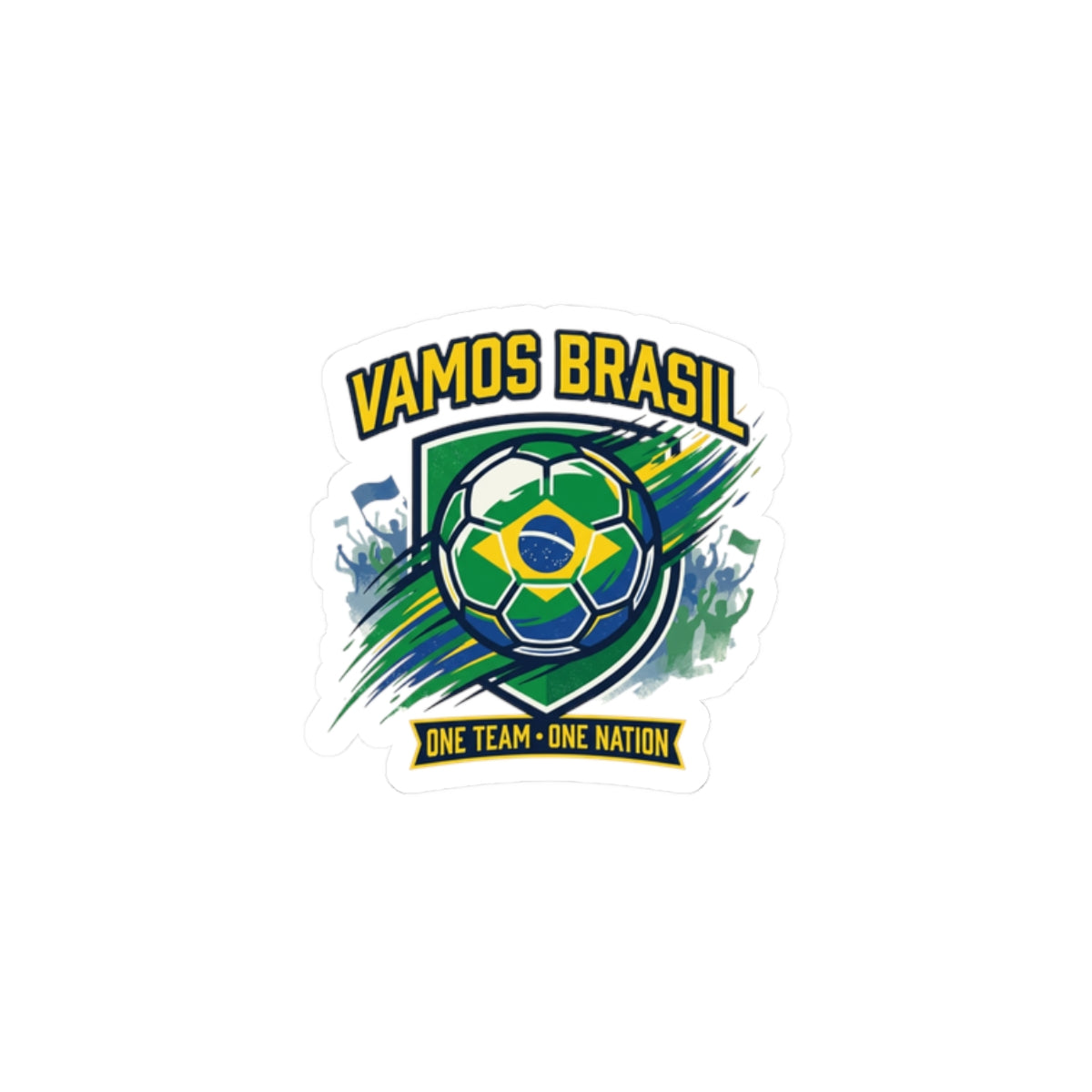 Vamos Brasil Soccer Sticker | Country Pride, Retro Championship