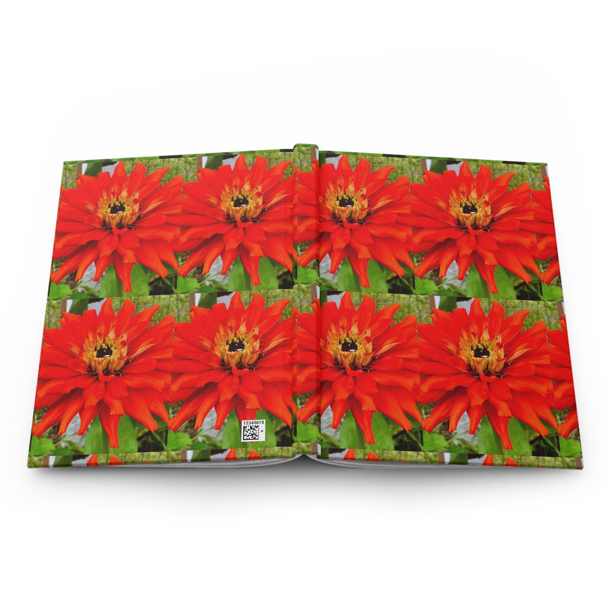 Red Dahlia Hardcover Journal — Floral Notebook for Gardeners & Nature Lovers