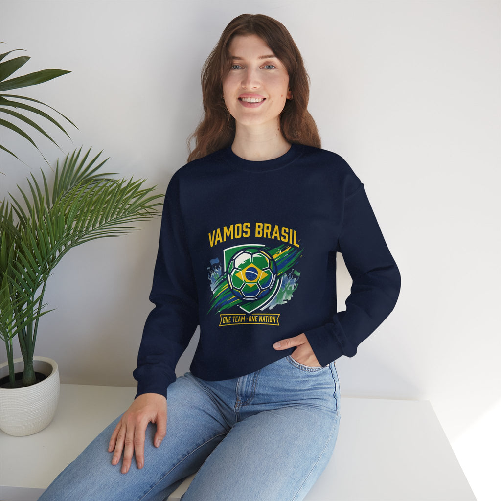 Vamos Brasil Crewneck Sweatshirt | Soccer Championship, Country Pride