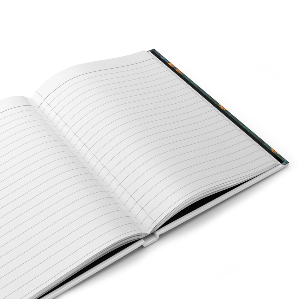 Hardcover Journal — Vibrant Orange Marigold Floral Notebook
