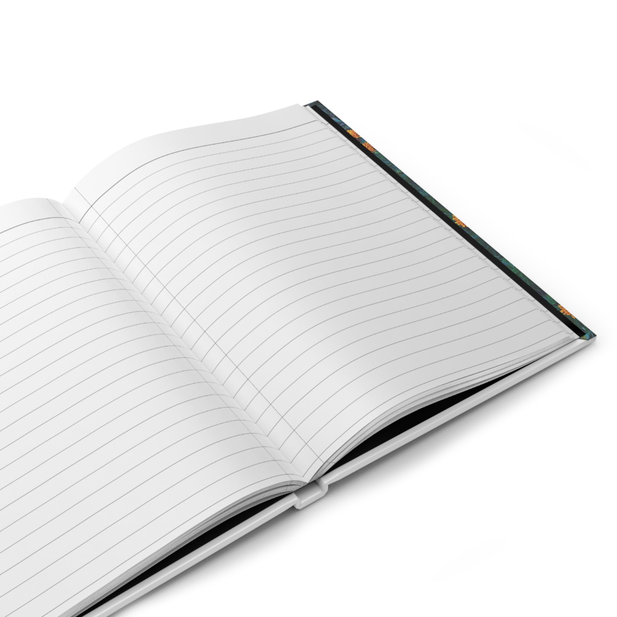 Hardcover Journal — Vibrant Orange Marigold Floral Notebook