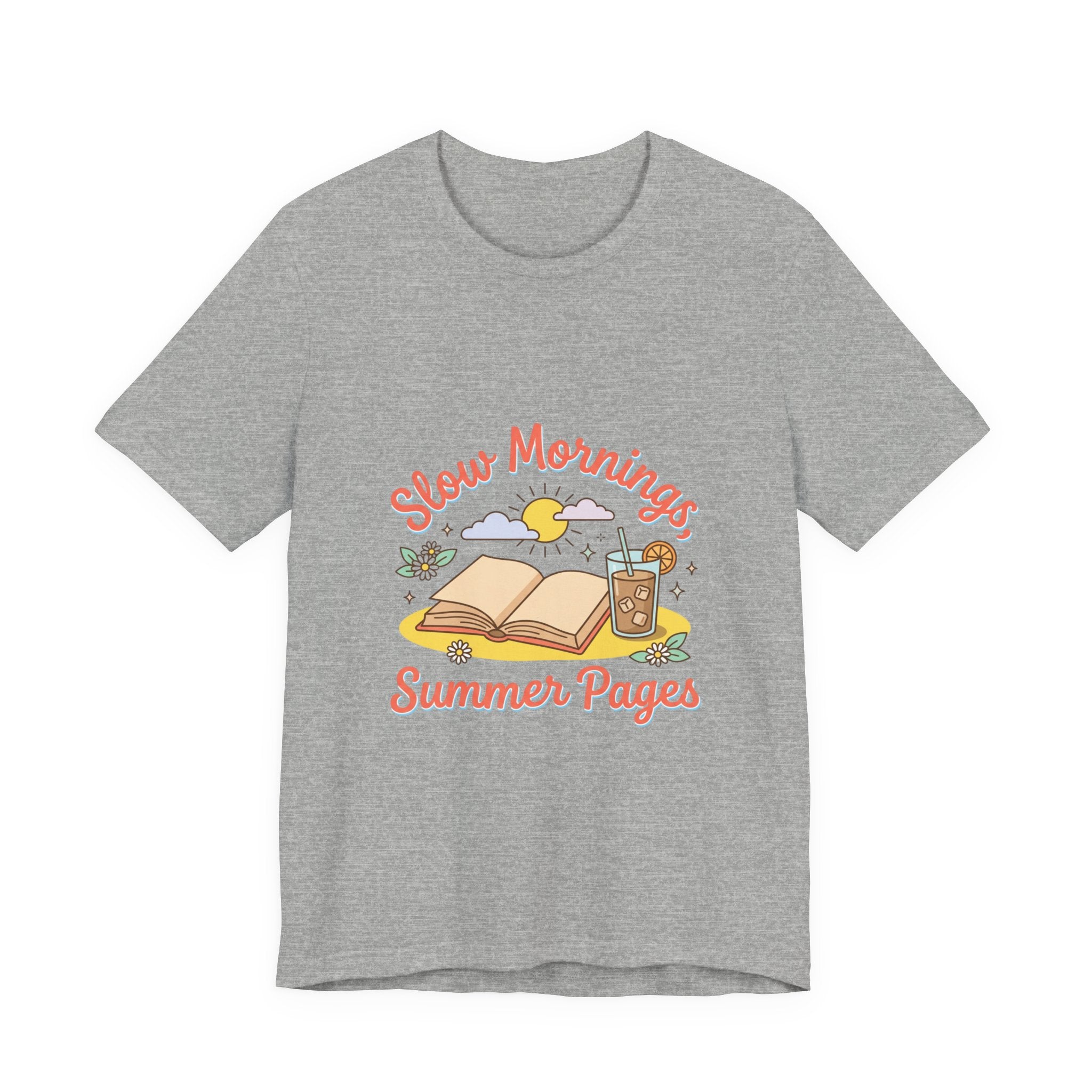 Slow Mornings Summer Pages Tee — Pastel Coastal Summer Shirt