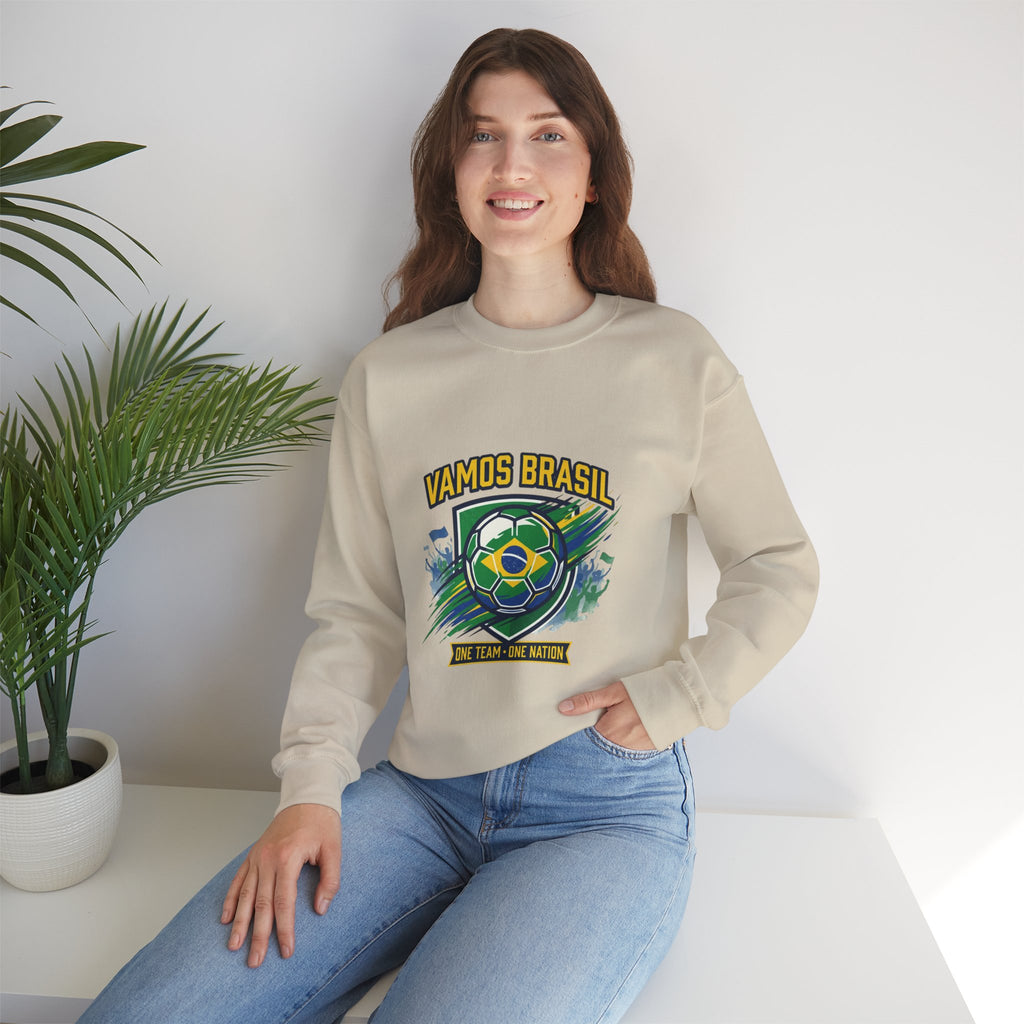 Vamos Brasil Crewneck Sweatshirt | Soccer Championship, Country Pride
