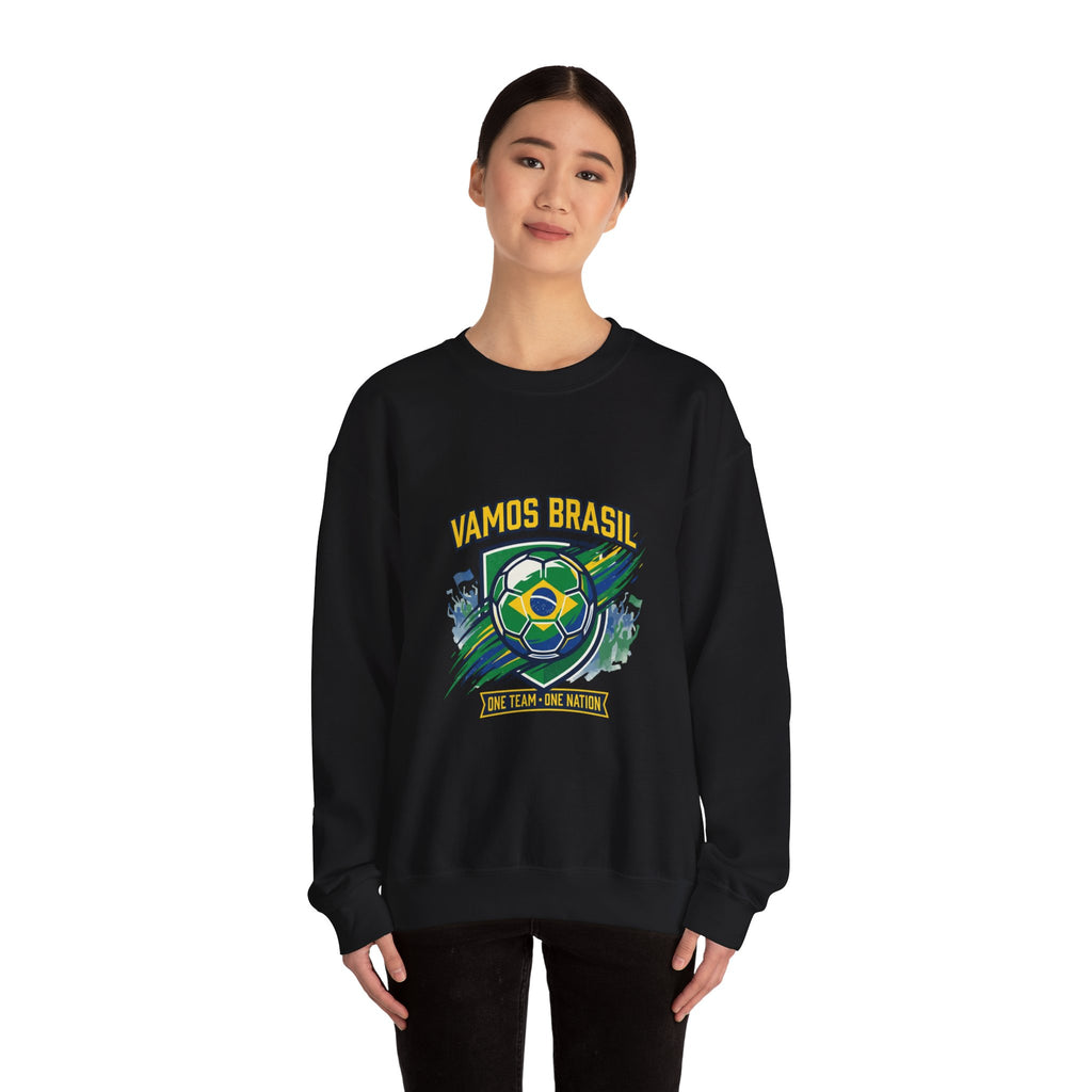 Vamos Brasil Crewneck Sweatshirt | Soccer Championship, Country Pride