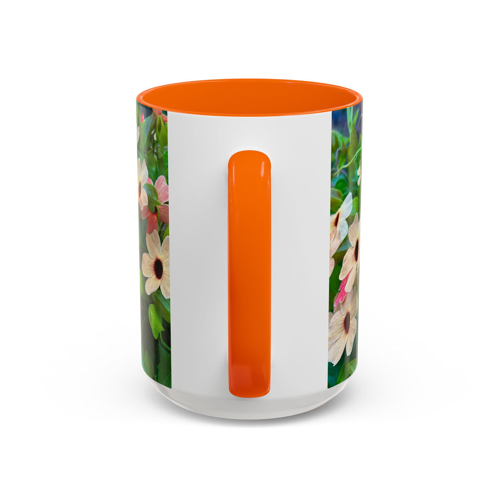 Floral Vinca Accent Coffee Mug — Pink & White Petunia Garden Design (11/15oz)