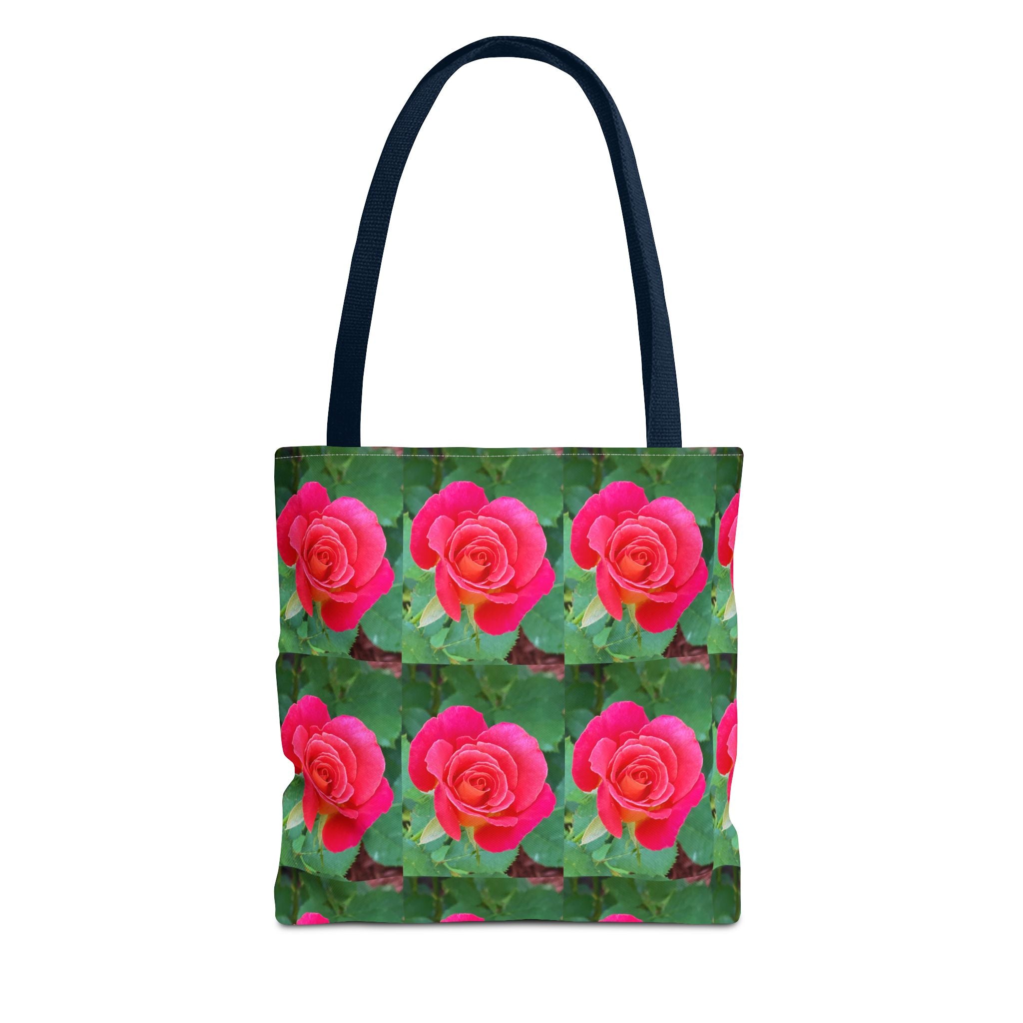 Floral Rose Pattern Tote Bag – Pink Rose All-Over Print Canvas Tote