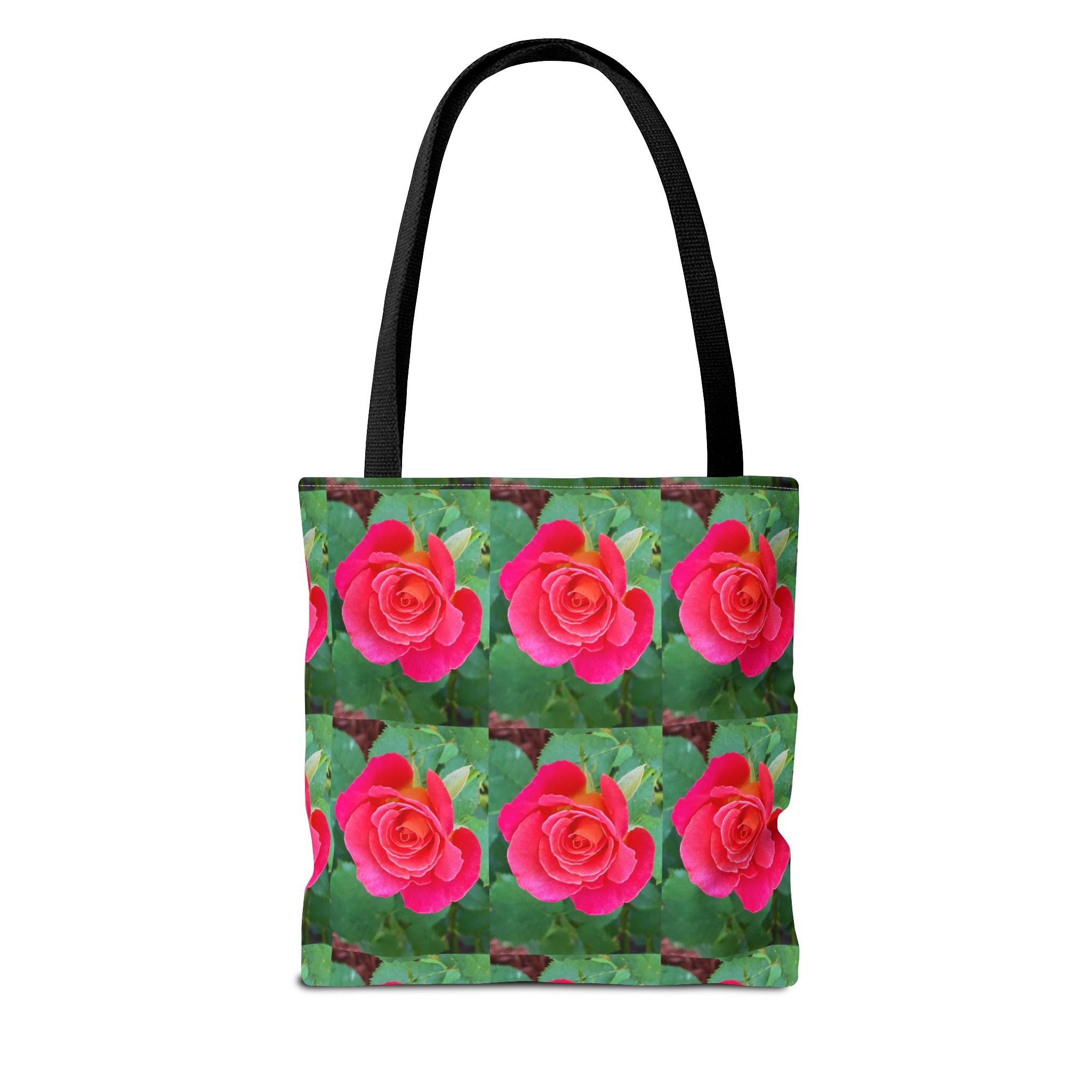 Floral Rose Pattern Tote Bag – Pink Rose All-Over Print Canvas Tote