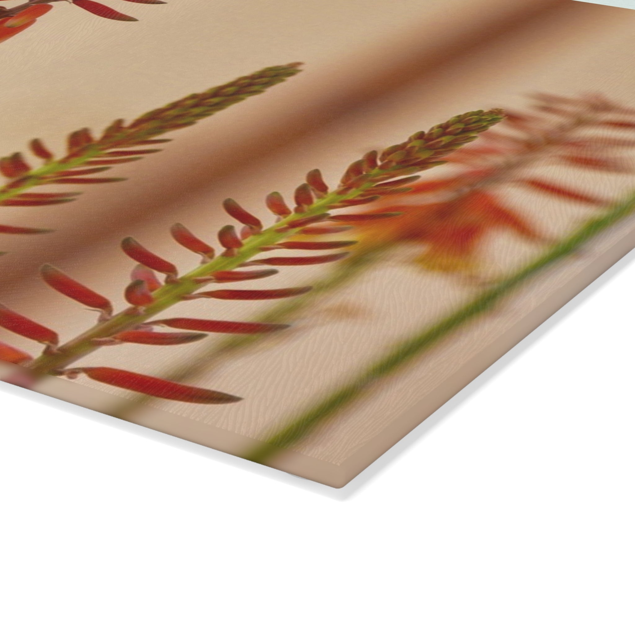 Glass Cutting Board — Hummingbird & Aloe Flowers Kitchen Cutting Board