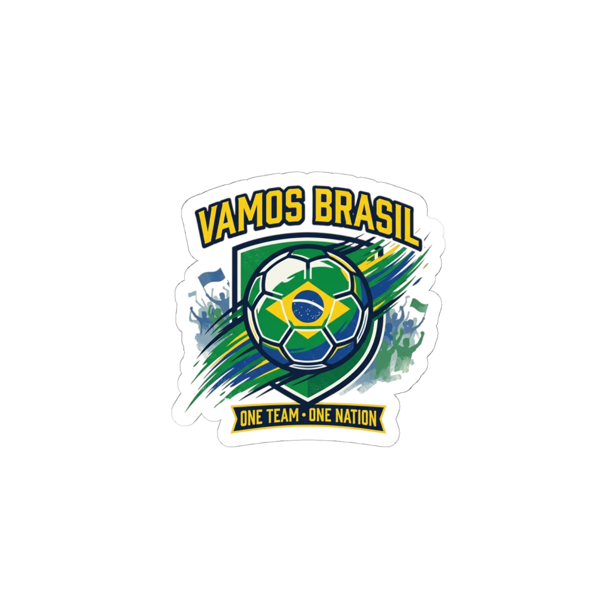Vamos Brasil Soccer Sticker | Country Pride, Retro Championship