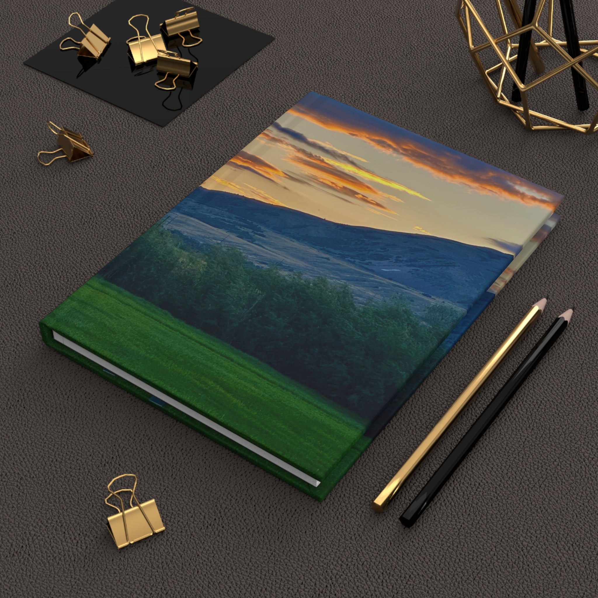 Sunset Mountain Hardcover Journal — Scenic Nature Notebook for Travel & Reflection