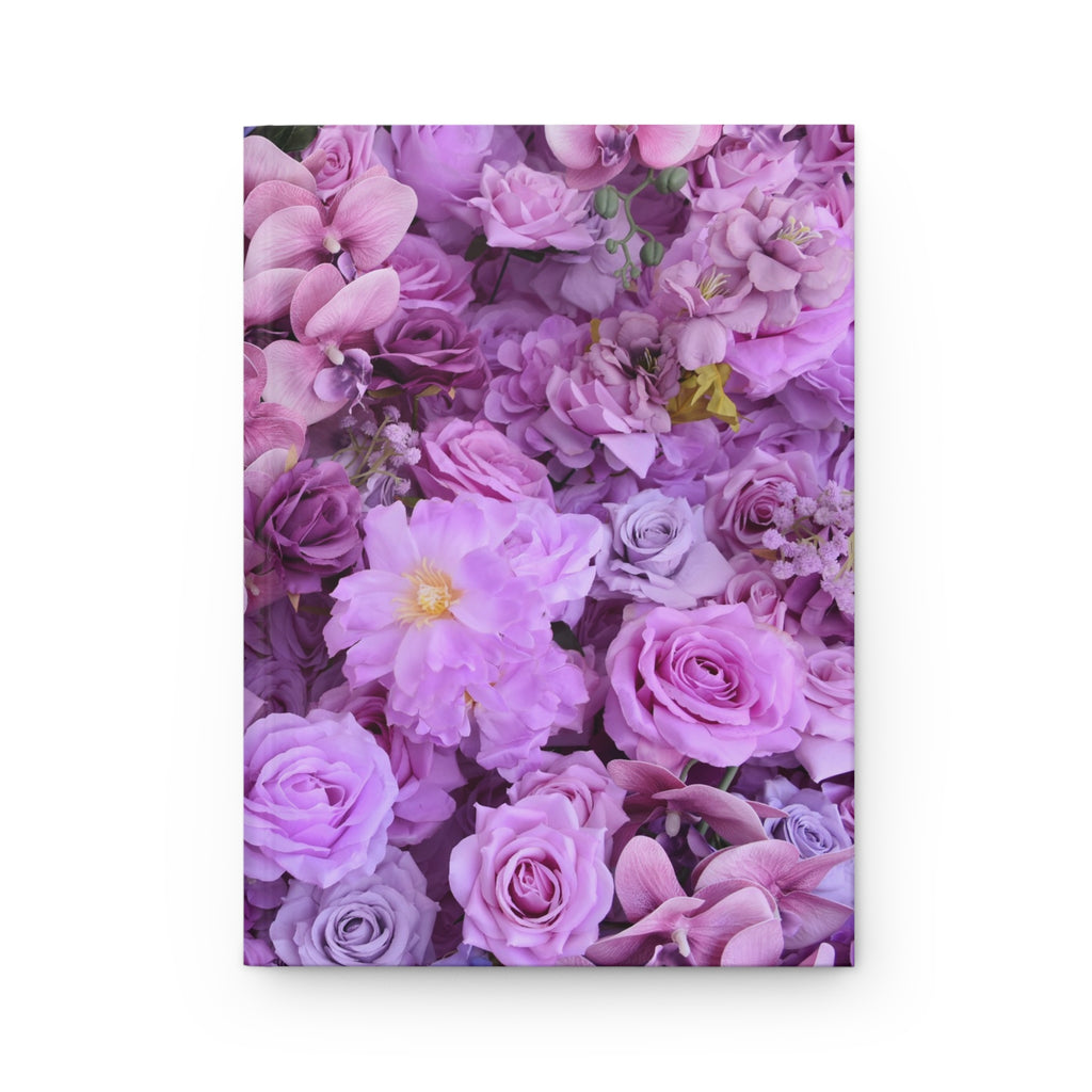Lavender Floral Pattern Hardcover Journal | Purple Roses & Blooms