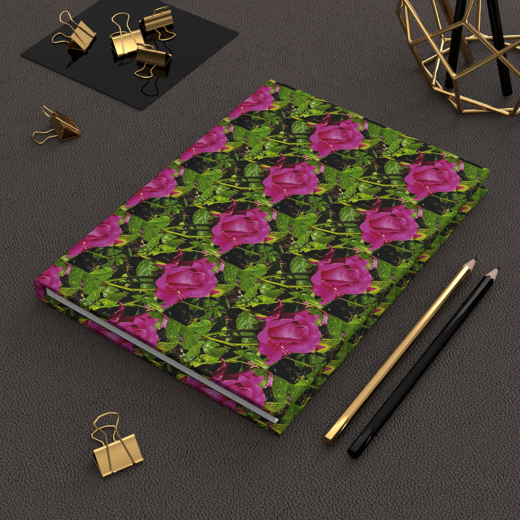 Floral Pink Rose Hardcover Journal — Gardeners' Notebook & Gift