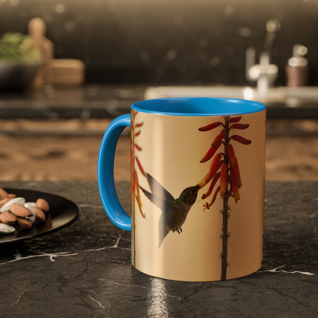 50 Years of Not Giving a Damn Mug — Vintage Floral Hummingbird Coffee Cup (11oz, 15oz)