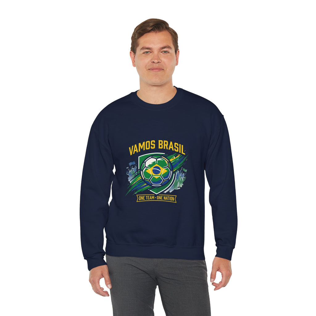 Vamos Brasil Crewneck Sweatshirt | Soccer Championship, Country Pride